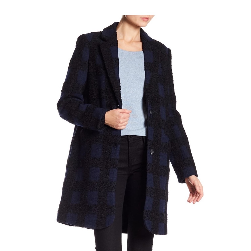 Marc New York Plaid 3/4 length coat